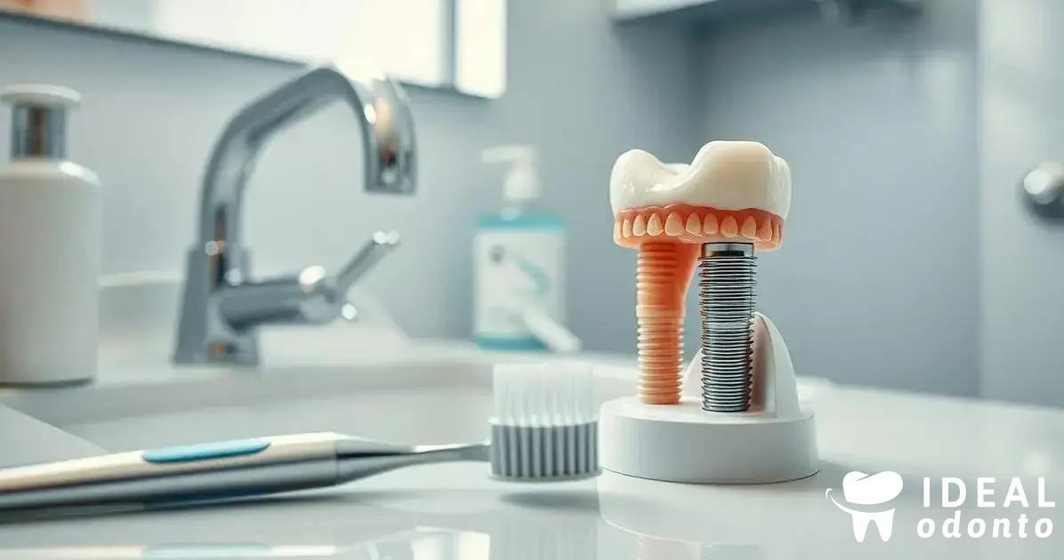Higiene bucal adequada para implantes dentários